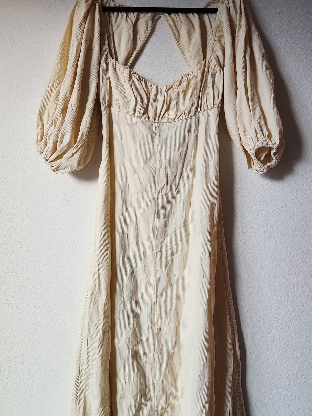 Free People Cream Puff-Sleeve Midi Dress